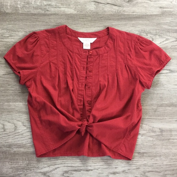 Northern Reflections - Cotton Button Front Top - Red - Picture 5 of 5